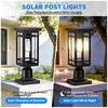 MYHXQ 14'' Outdoor Solar Post Light, Dusk to Dawn Solar
