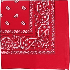 Juoar 22"X22" 100% Cotton Paisley Printed Bandanas Large Thick Scarfs Fashion Headwear for Men and Women (1, Red)
