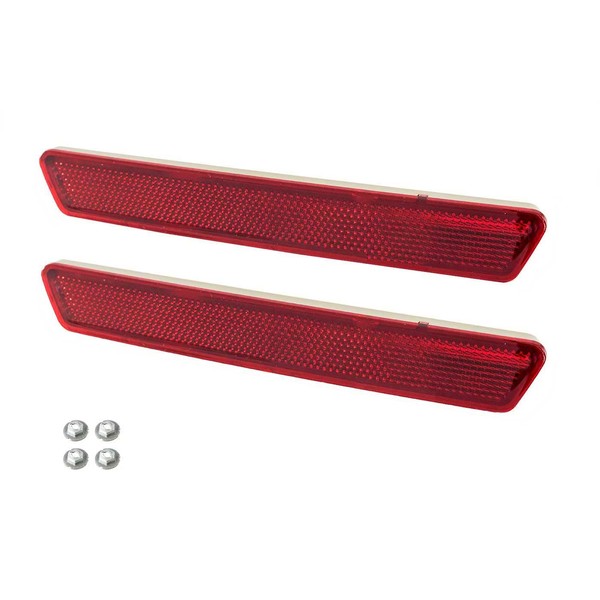 Blue Oval Industries Red Rear Lower Bumper Reflectors Pair compatible