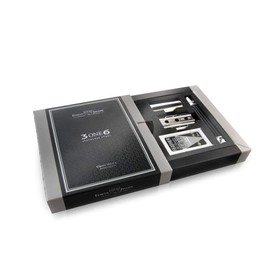 Edwin Jagger 3one6 Stainless Steel Grooved Black Double Edge Safety Razor