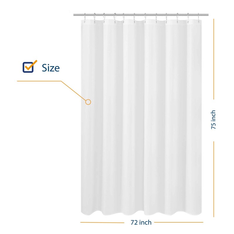 N&Y HOME Longer Shower Curtain Liner Fabric 72 x 75