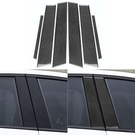 NVCNX Real Premium Carbon Fiber Car Window B C Pillar Post Cover Sticker Decal Compatible with Alfa Romeo Giulia 2017 2018 2019 2020 2021 2022 2023 Exterior Trim Accessories Black