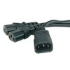kenable IEC Splitter Cable C14 Plug to 2 x C13