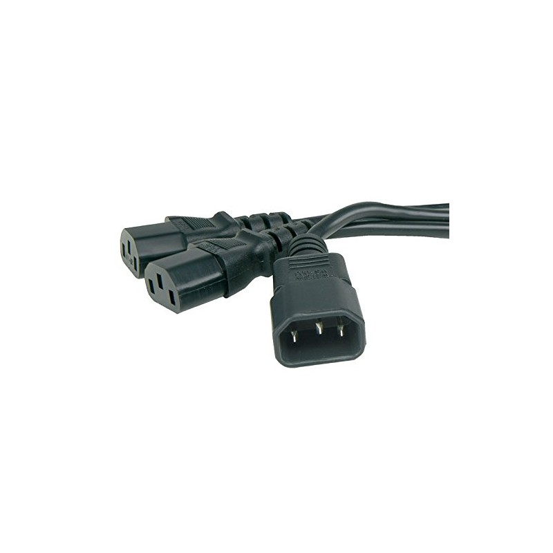 kenable IEC Splitter Cable C14 Plug to 2 x C13