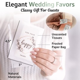 CHARMY NOW Wedding Tissues Packs with Floral Design (20pcs) - Ultra Soft Mini Kleenex Packets for Your Happy Tears Portable Tissues - Pocket Tissues - Mint to be Wedding Favors for Guests