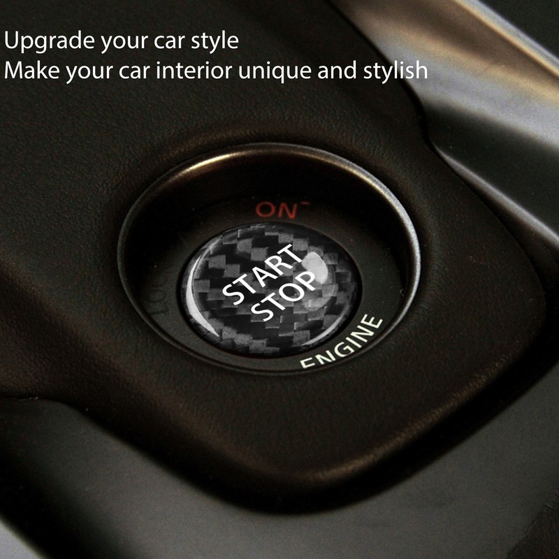Push Start Button Cover Carbon Fiber Ignition Switch Button Cover