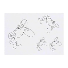 Azeeda 4 x 'Ballettschuhe' Temporäre Tattoos - Wasserfest, Hautfreundlich & Ungiftig · Transfers in Verschiedenen Größen (TO00071774)