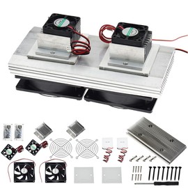 DC 12V DIY Thermoelectric Peltier Refrigeration Cooling System Kit Semiconductor Cooler Heat Sink 2 Cooling Fans 2 Large Fans and 2 Cold Junction modules
