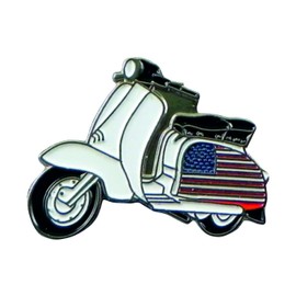 Metal Enamel Pin Badge Brooch Lambretta with USA Flag (United States)