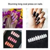 By Vixi 600 Pieces Long Oval Nail Extensions Free Glue