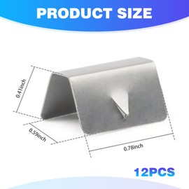 DACIRTY 12 PCS Windshield/Rain Deflector Clip, Stable Structure Stainless Steel Glass Channel Retainer Clip, Replacement Repair Accessories, Compatible with HEKO G3 SNED (Silver)