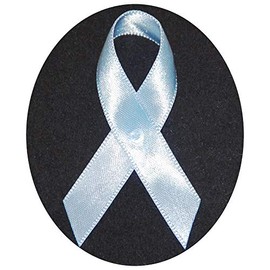 Support USA | American Made 125 Light Blue Satin Awareness Ribbons - Bag of 125 Lapel Ribbons with Clutch Pins - Pin Attached