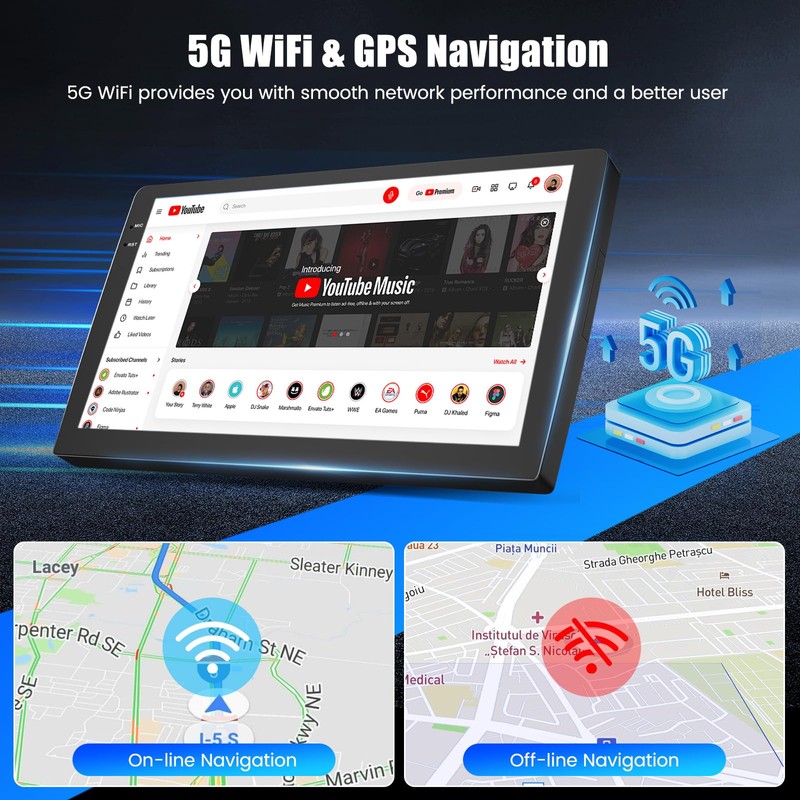 Hikity 4+64G Android 15 Car Stereo for Nissan Frontier/Xterra 2009-2012,