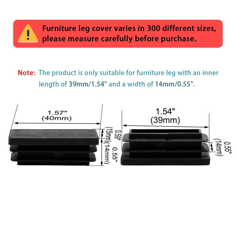 sourcingmap 21pcs 15 x 40mm Plastic Rectangle Ribbed Tube Inserts