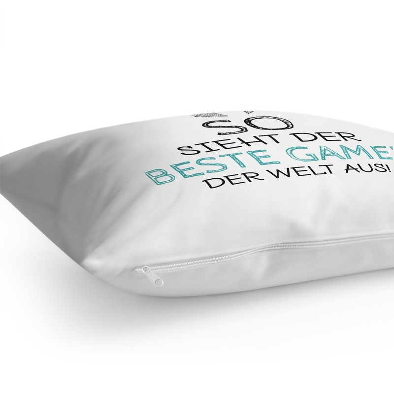 Fashionalarm Cushion "So sieht der beste Gamer der Weltaus" 40