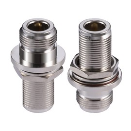 POBADY 2PCS N Female to N Female Bulkhead Coax Cable Adapter 50 Ohm for CB Radio WiFi Antenna