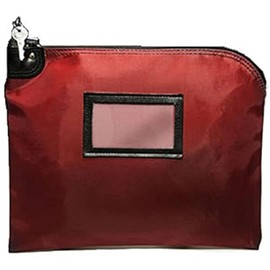 BankSupplies Laminated Nylon Locking Deposit Bag | Burgundy | 2 Keys Included for Each Bag | Heavy Duty | Puncture Resistant Laminated Nylon | Double Stitched Seams