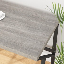 HSH Large Computer Desk, Industrial Metal Wood Gray Home Office Desk, Modern Long Work Study Writing Gaming Table, Student Simple PC Laptop Desk for Bedroom Living Room, Light Grey Oak, 60 Inch