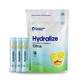 Hydralize Electrolyte Formula - Hydration Drink Mix - With Pink Himalayan Salt, Magnesium Glycinate, Potassium Chloride - For Hydration Support and Daily Wellness - Citrus Flavor - 30 Stick Packs