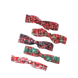 5 x Stretchy Christmas Headbands Set Bow Soft Elastic Alice Head Band Xmas Festive Hair Wrap