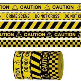 5 Rolls × 3 Yards Caution Do Not Cross Ribbon for Crafting Sewing, 5/8 Inch Black Yellow Grosgrain Ribbons Warning Safety Stripe Plaid Tape Ribbons for Gift Wrapping Hair Bow Accessories