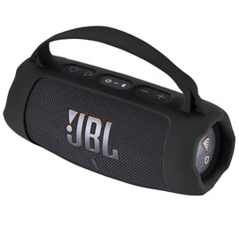 Silicone Case Cover Suitable for JBL Charge 5 Wi-Fi Case Portable Wireless Speaker Subwoofer Resistant Drop Crash Adjustable Shoulder Strap Mountaineering Hiking Outdoor Travel Carrying (Black)