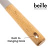 Beille 1pc Beech Wood and Silicone Cooking Spoon Kitchen Utensils