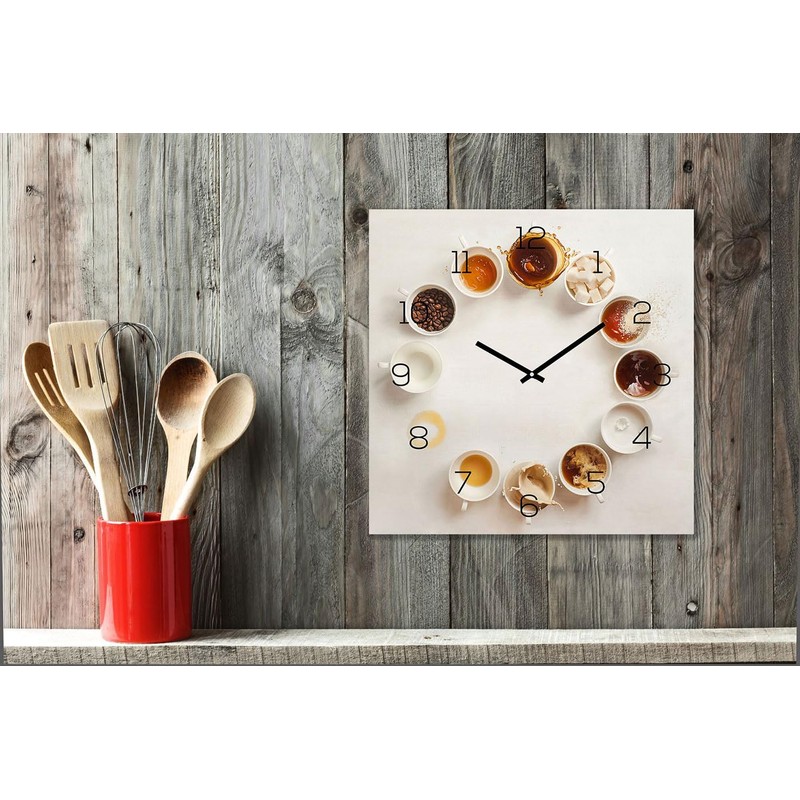 Wall Clock 30 x 30 cm Aluminium Dibond Kitchen Clock