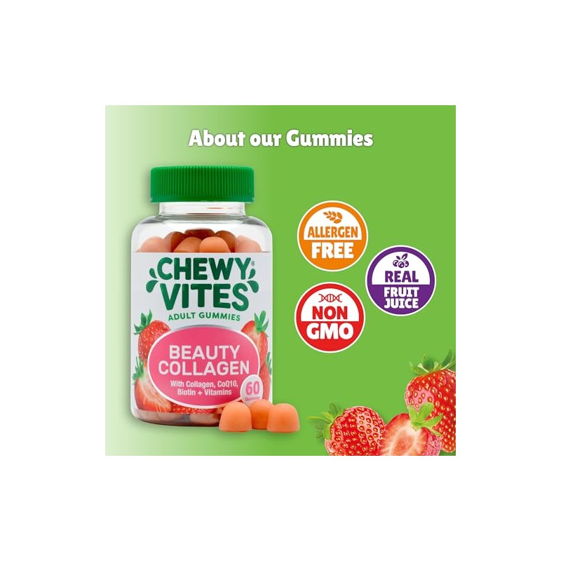 Chewy Vites Beauty Collagen Gummies with Biotin, 60 Count