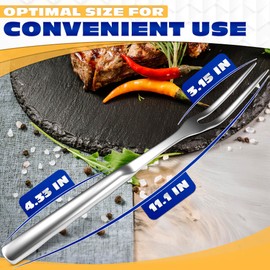 Meat Fork 2 Prongs – Carving Fork 11″ Stainless Steel Two-Prong with Polished Surface & Ergonomic Handle – Kitchen Utensil for BBQ Carving, Grilling Meat, Serving Roast and Everyday Cooking Tasks