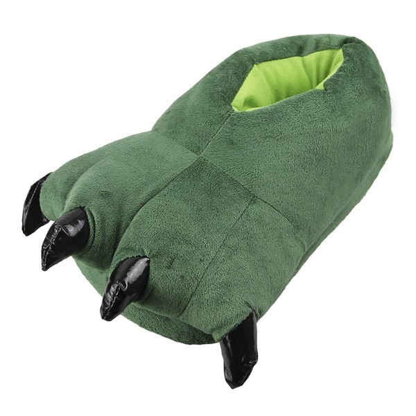 Moonlove Dinosaur Slippers with Claws, Men's, Women's, Interesting, Room Shoes, Halloween Cosplay, Heel Included, Thick, Warm, Indoor Shoes, Outdoor, Fall and Winter, Thermal Slippers, Room Boots, green