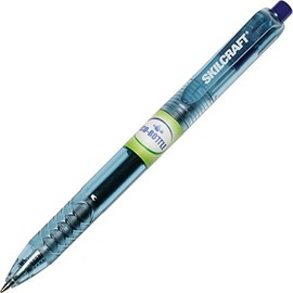 Skilcraft 6580392 Blind Eco-Bottle Retractable Gel Pen, Blue Ink