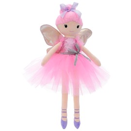 iscream Furry Plush 18.5" Nutcracker Sugar Plum Fairy Embroidered Accent Holiday Pillow