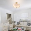 XiNBEi Lighting 16inch Semi Flush Mount Ceiling Light, 3-Light Brass