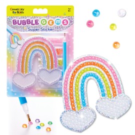 Creativity for Kids Bubble Gem Super Sticker: Rainbow, Diamond Art Kits for Kids, Mini Craft Kit and Spring Crafts for Girls, Window Art Craft Kits for Girls (Ages 6+)