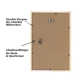 KM FOTO Collage Picture Frame Wooden Photos Solid Wood Picture Frame with Mount and Shatterproof Plastic Glass Landscape and Portrait Format Wall Frame S111: Colour: Black Format: 2x 10 x 15 V