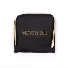 MIAMICA Black and Gold inchesWash Meinches Travel Expandable Laundry Bag, Black-Gold