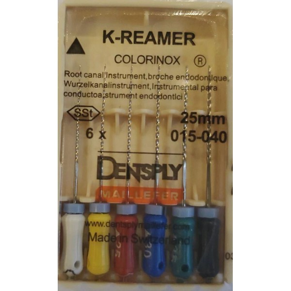 Dentsply Maillefer K-Reamer Endodontic Dental Files 25 mm Assorted 15-40