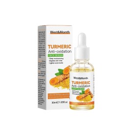 West&Month Turmeric Facial Essence Lightweight Moisturizing Liquid Enhances Skin Brightness Targets Acne Marks Lightens SpotsSize: 30ml