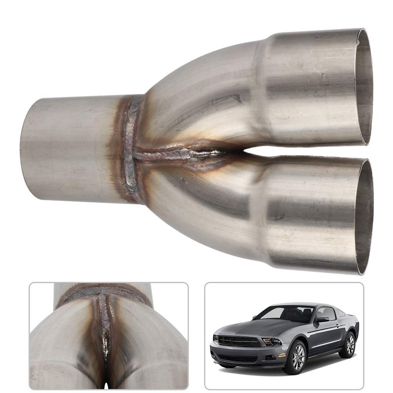 Gorgeri Stainless Dual Pipe,Universal Stainless Exhaust Y Pipe Adapter 2.5in