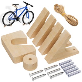 Bicycle Wall Mount, Wooden Bicycle Mount Wall with 50 kg Load Capacity, Bicycle Suspension for Road Bike, Mountain Bike, Hybrid, Tandem