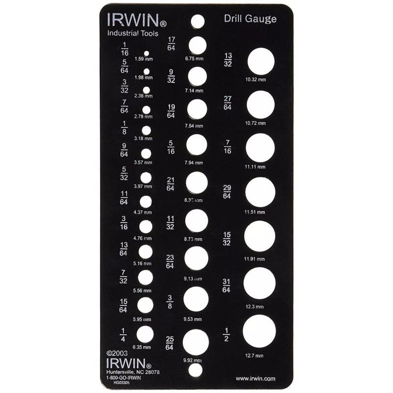 Irwin Fractional Drill Gauge