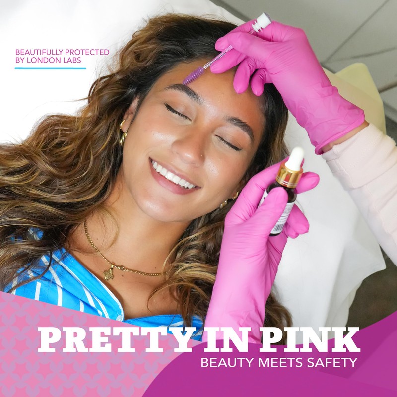 London Labs 4 Mil – Fuchsia Pink Nitrile Gloves –