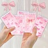 18 PCS Pink Bows Notebook Journal with Pen,Coquette Bow Pocket