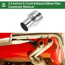 Motoforti 2.5" OD to 3.5" OD Mandrel Exhaust Bend Elbow Concentric Reducer T316 Stainless Steel Pipe Adapter 5 Inch Length Silver Tone