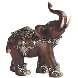 George S. Chen Imports Thai Elephant Wood Like Design Figurine, 6"