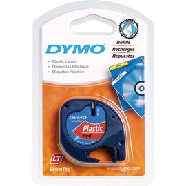 Dymo S0721660 LetraTag Plastic Label Tape, 12 mm, 4 Metre Roll, Black on White