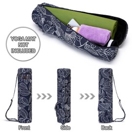 Yoga Mat Bag, AROME Waterproof Yoga Bag Mat Carrier Exercise Yoga Carrying Bag for Women Men, Full-Zip Yoga Gym Bag with 2 Multi-Functional Pockets and Adjustable Strap for 1/4" 1/3" 2/5" Thick Yoga Mat