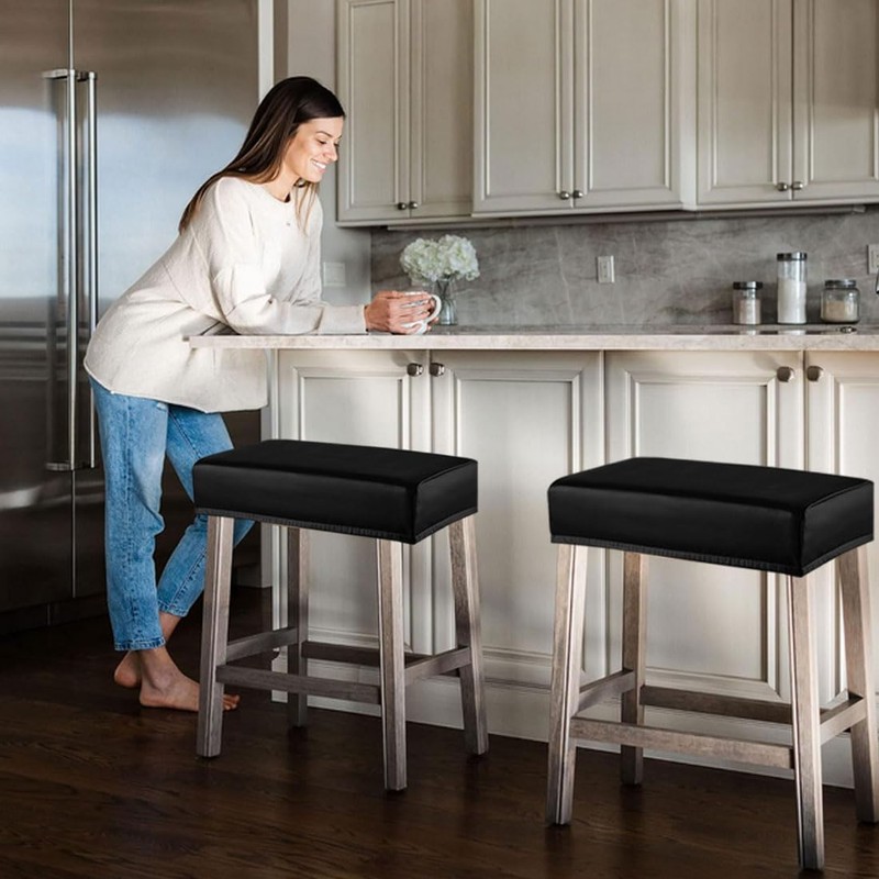 Levoberg Bar Stool Cover Rectangle Waterproof PU Counter Height Barstool