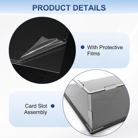 M METERXITY 1-Pack Acrylic Display Case, 9.8x7.9x3.9 Inch/25x20x10cm Acrylic Clear Display Case Box with Black Wooden Base for Collectibles, Dustproof Showcase [Black, Clear]